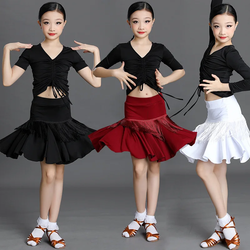 New Latin Dancewear with Fringe girls Professional Latin Dance Practice and Performance Wear
