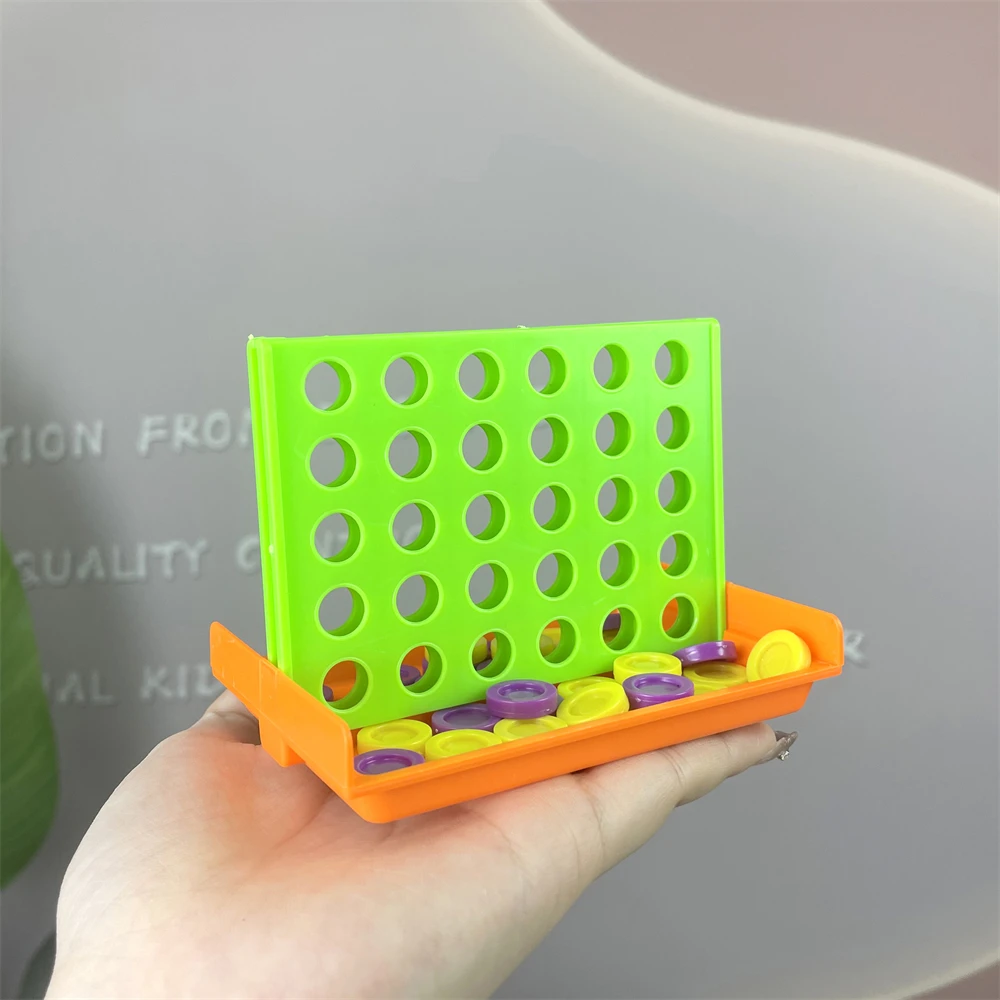 Children Portable Classic Tabletop Toys Plastic Chess Board Game Interaction Playing Mini 4 in a Row Connect Games