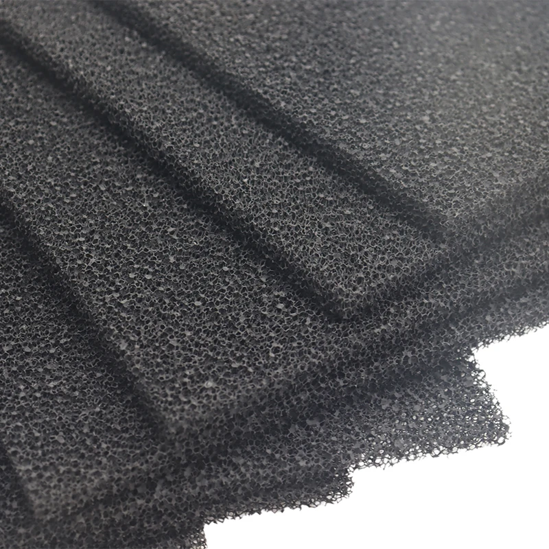 Customized Polyurethane Open Cell Mesh Reticulated Foam Sheet Activated Carbon Filter Sponge