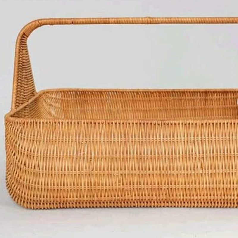Factory wholesale natural hand-woven bamboo rattan picnic baskets