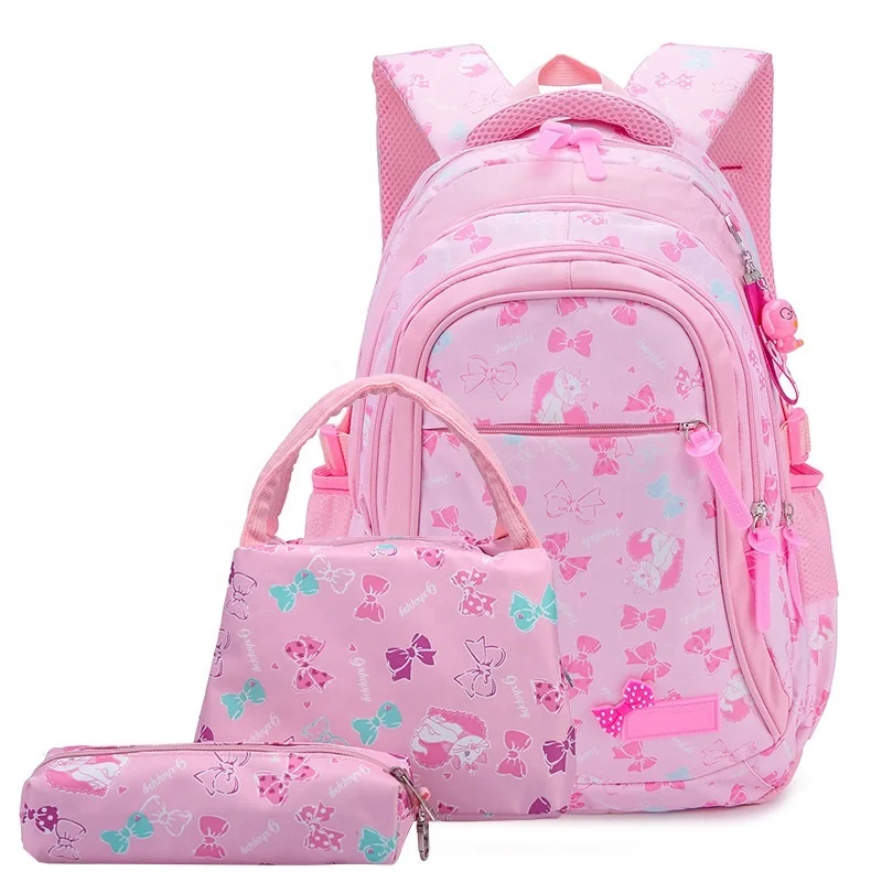 Wholesale student book bags children school bag set new style kids backpack nylon school bags for girls