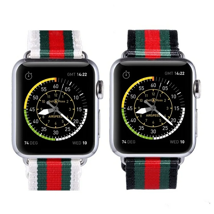 
Недорогой кожаный нейлоновый ремешок для часов, совместимый с apple iWatch Band 38 мм 42 мм 40 мм 44 мм 