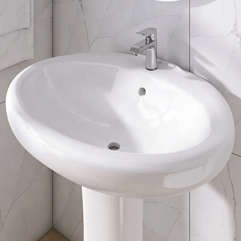 Goodone Small Oval Under Counter One Piece White Ceramic Wash Basin