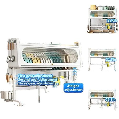 Multifunctional Cutlery Use Metal Over The Sink Home Kitchen Dish Drying Rack With Storage Holders