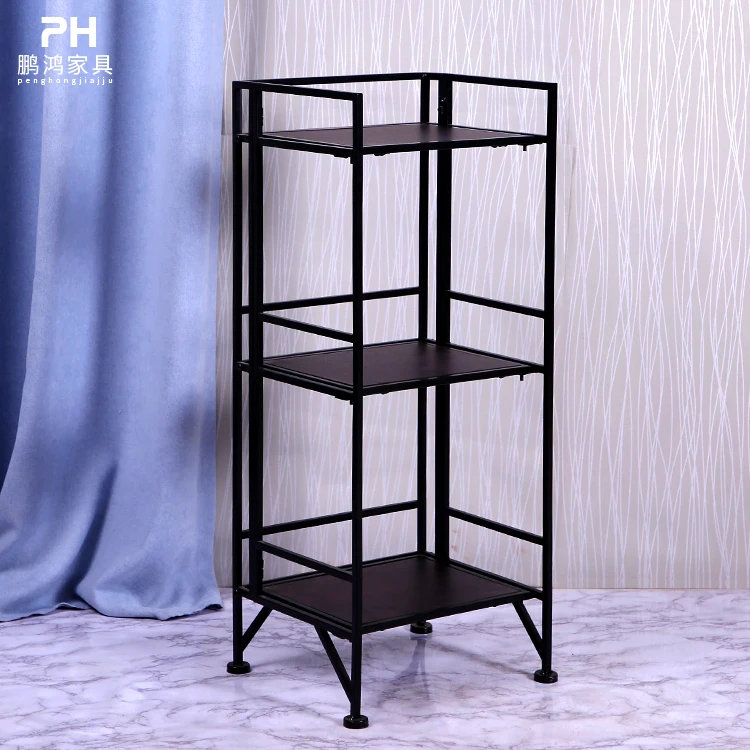 Modern Foldable Wooden Folding Shelf Storage Bookshelf