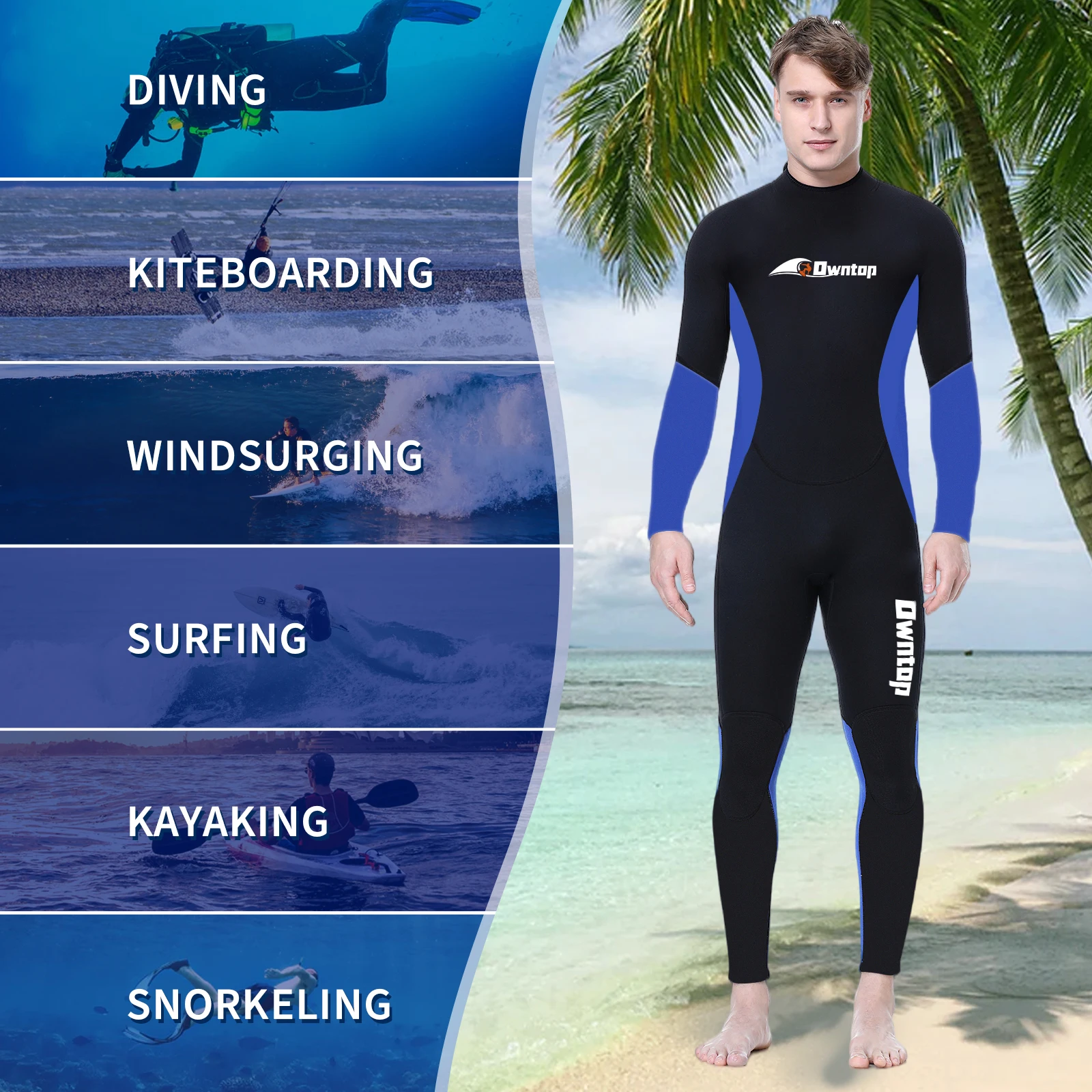Neoprene Diving Suits Long Sleeve Keep Warm Surfing Swimming Wetsuit For Men