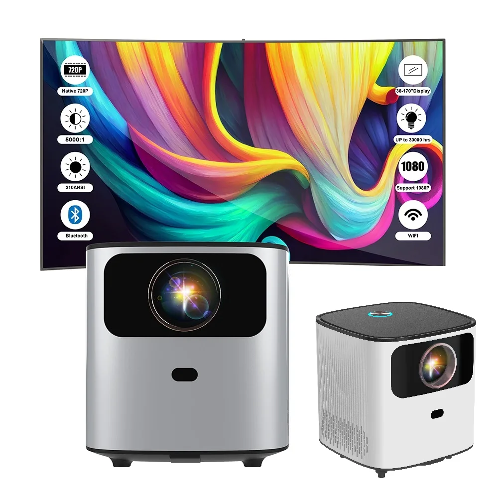 Smart 720P Home Pico Cube projecteur Mini Pocket Video Proyector Android LED P19 DLP Portable 3D Beamer Wireless 4K Projectors