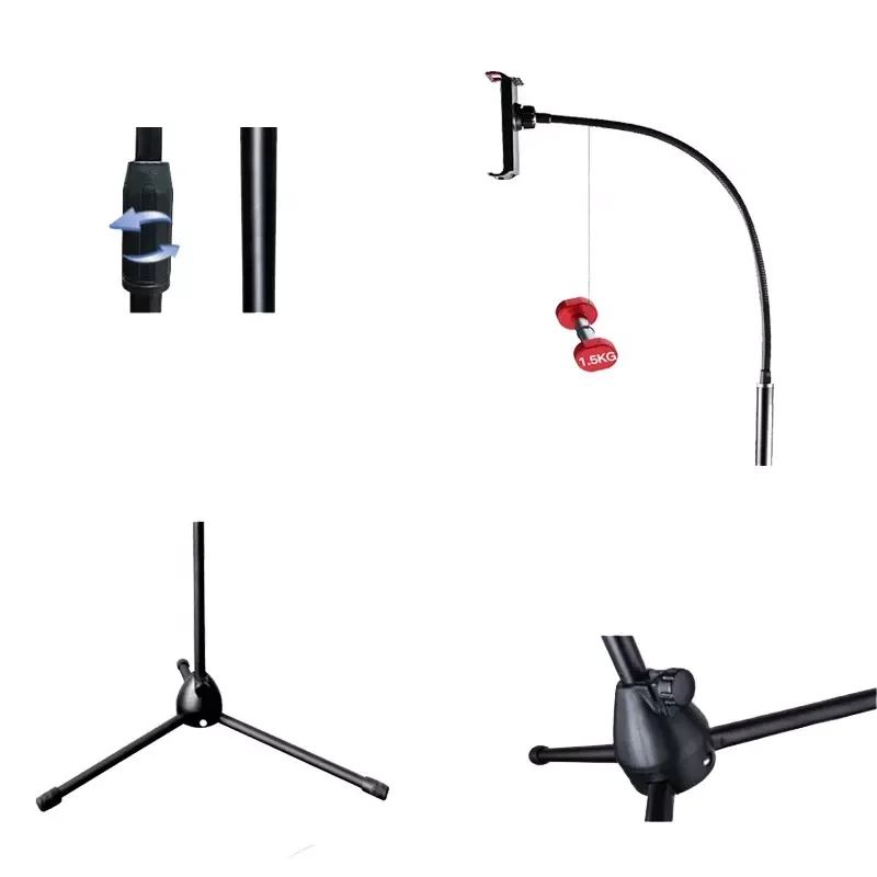 Factory Production Goose Neck Lazy Live Streaming Mobile Tripod for 3.7' 7' Universal Smart Phone Holder