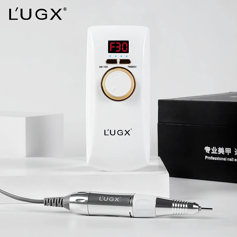 LUGX Custom Logo 30000 rpm Profesional Acrylic Cordless Rechargeable Professional Electric Portable Nail Drill Machine