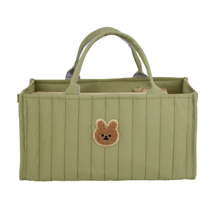 Easy-to-Clean Stylish Quilted Newborn Nappy Diaper Organiser Caddy Nursery Basket Storage Bin Baby Holder Mommy Tote Bag