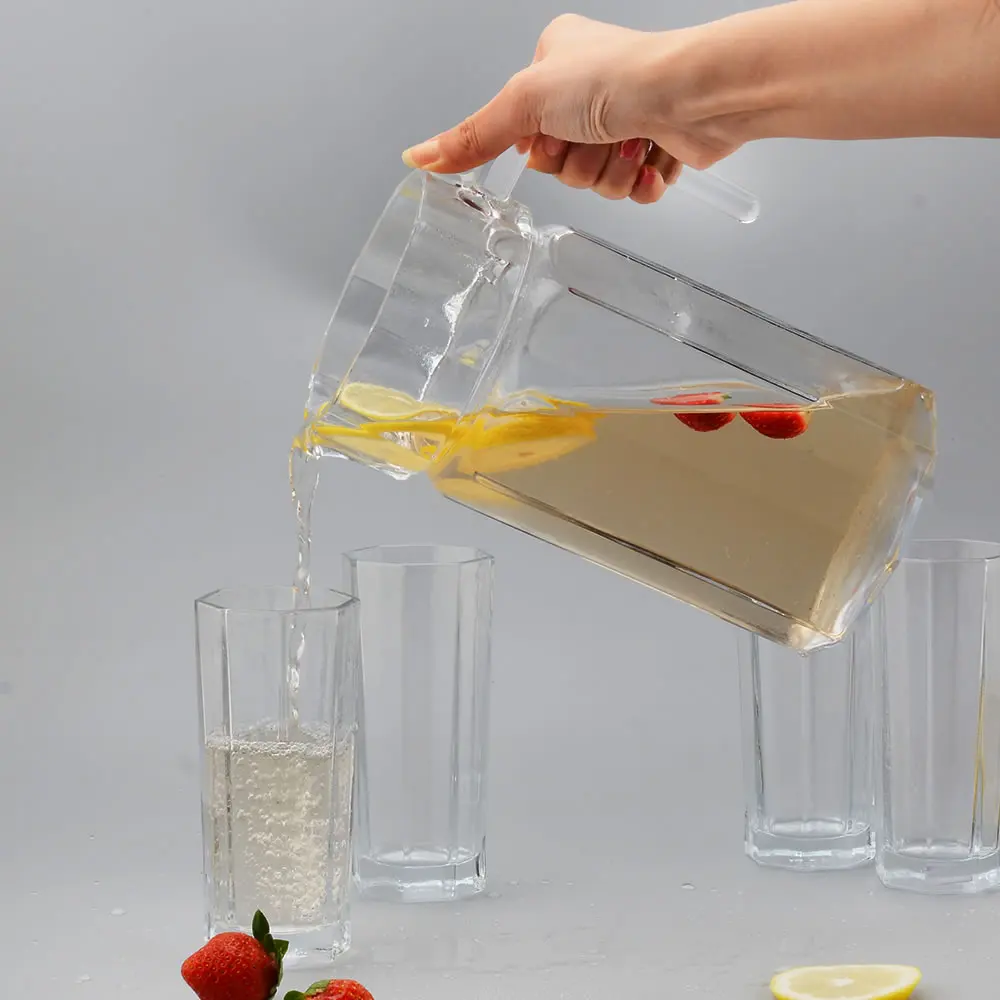 Best selling Wholesale Glass Storage jar Supplies Glass Water Pitcher with Lid Jug with Glass