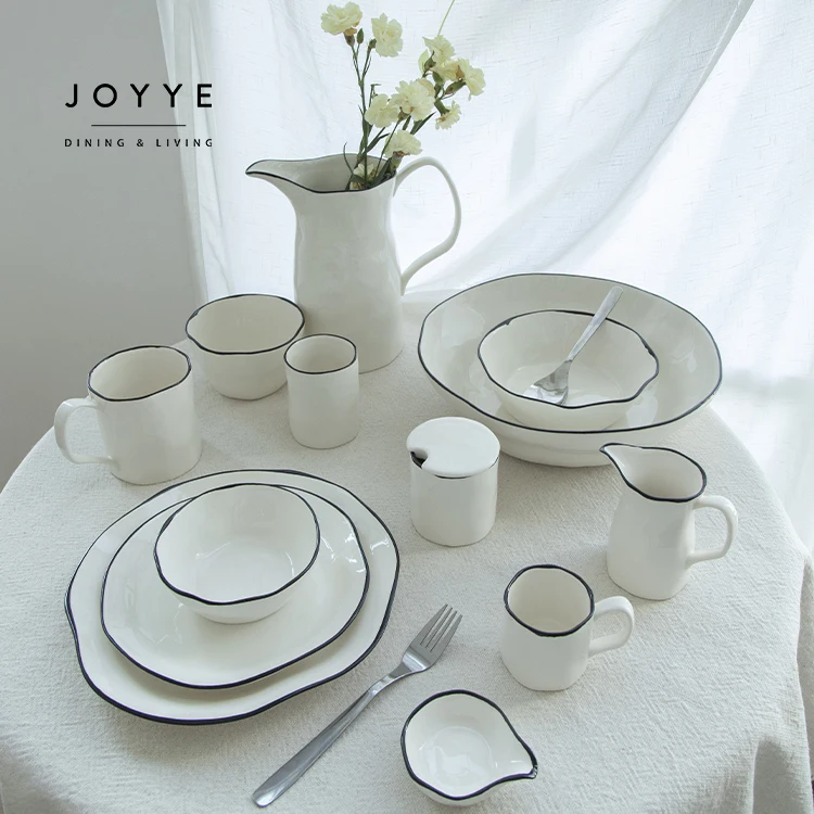 Joyye 5/7/12 inches  white ceramic rice bowl ceramic white color ceramic popcorn bowls