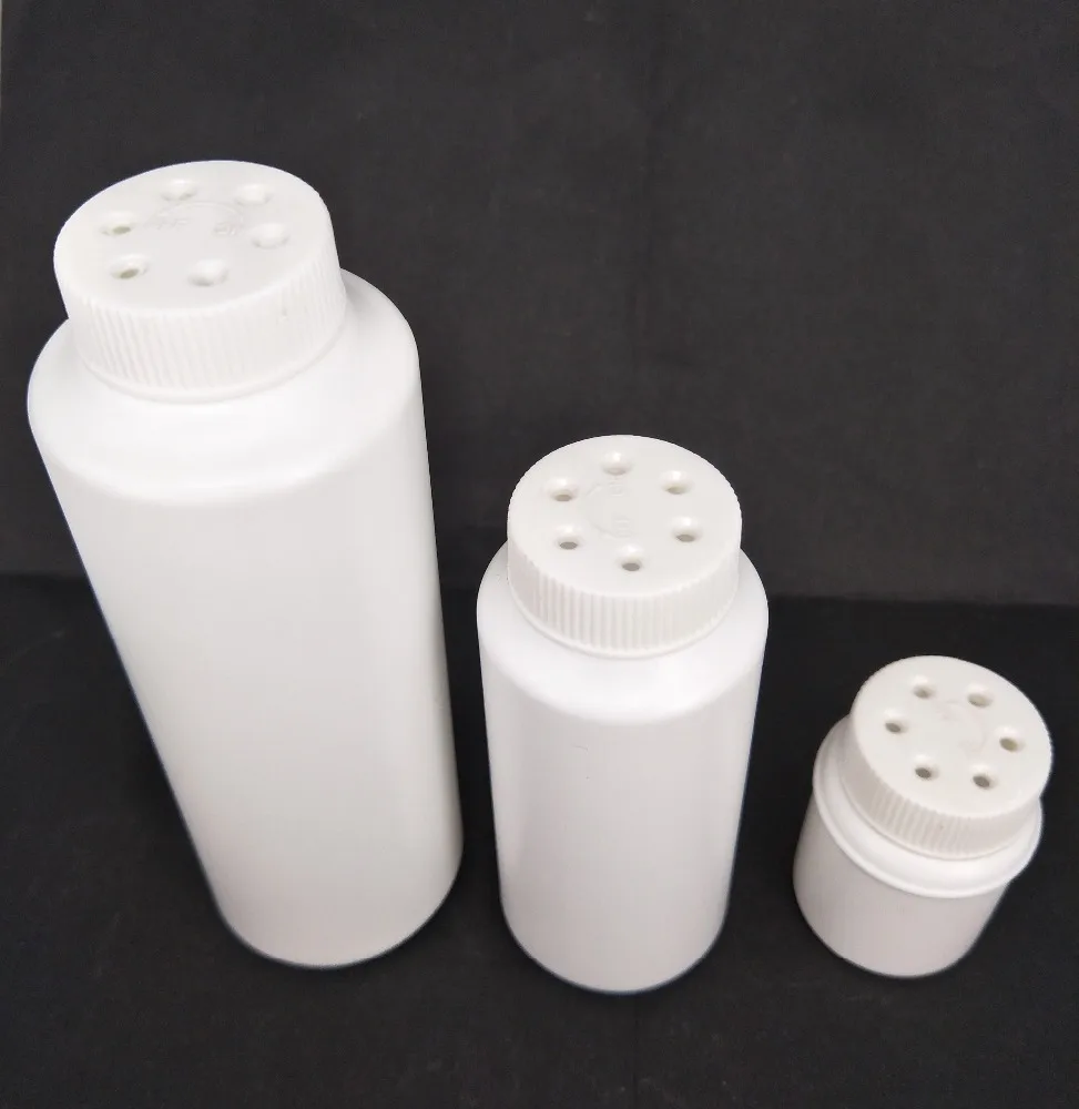 Wholesale Tamper Proof talc Loose HDPE Plastic Bottle Powder Shaker Bottle with sifter cap 30cc 100cc 200cc Talcum Powder Bottle