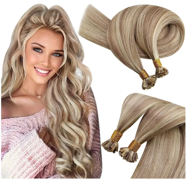 10-28 Inch Cuticle Aligned Wholesale Flat Tip Virgin Human Hair Curly Raw Extensions Wavy