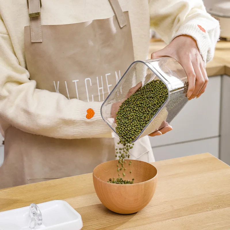 Easy Open  BPA Free Reusable Cereal Snack Transparent Plastic dry food jars box set seal Airtight Container