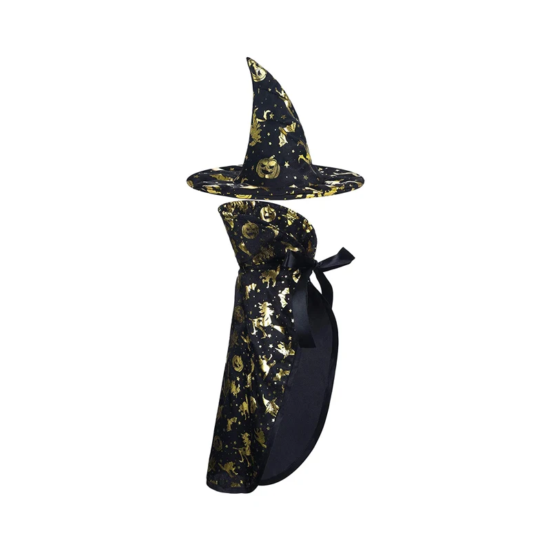 
Fondopeted Halloween Pet Clothing Costume Set Include Cape Vampire Pet Cat Dog Cloak with Pet Witch Hat 