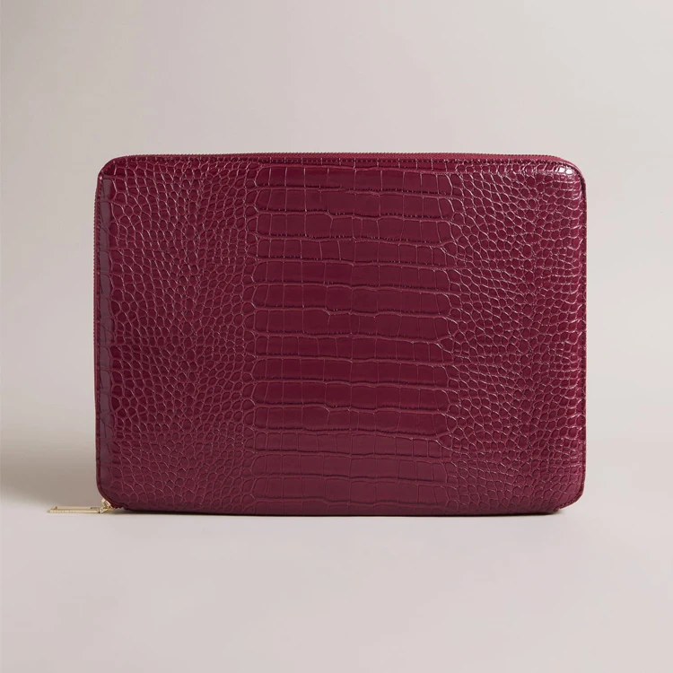 Custom Saffiano Microfiber Leather Sleeve Protective Bag PU Crocodile Laptop Case Men Travel Pouch 13 Inch For Laptop