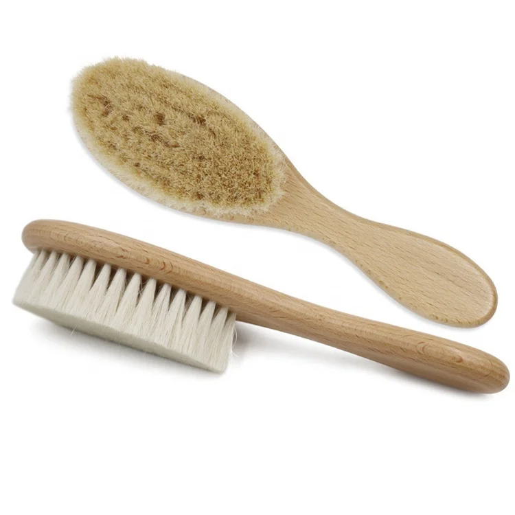 Only 1 PC Promotion Private Label Soft Wool Wooden Paddle Barber Hairdressing Kids Children Baby Hair Brush