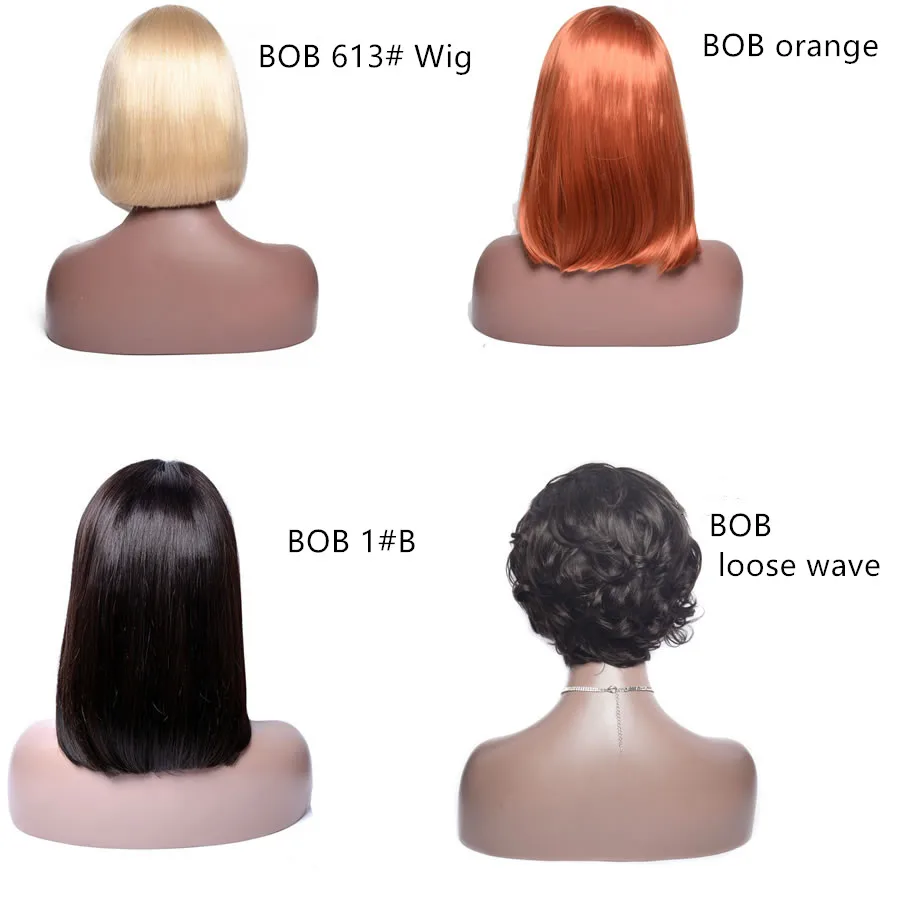 Raw Vietnamese Hair 13x4 Transparent Lace Front Glueless Straight Frontal Closure Bob Human Hair Ombre Double Color Wig