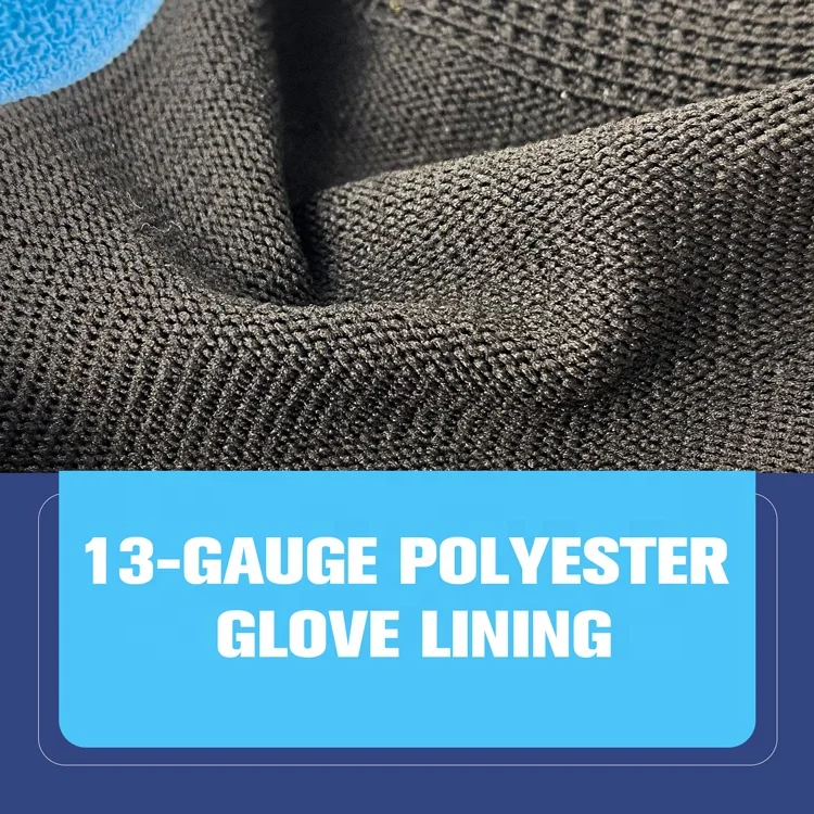 Breathable 13-Pin Polyester Core Palm Conductive Latex Dipped Mobile Phone Touch Screen Waterproof Work Gloves