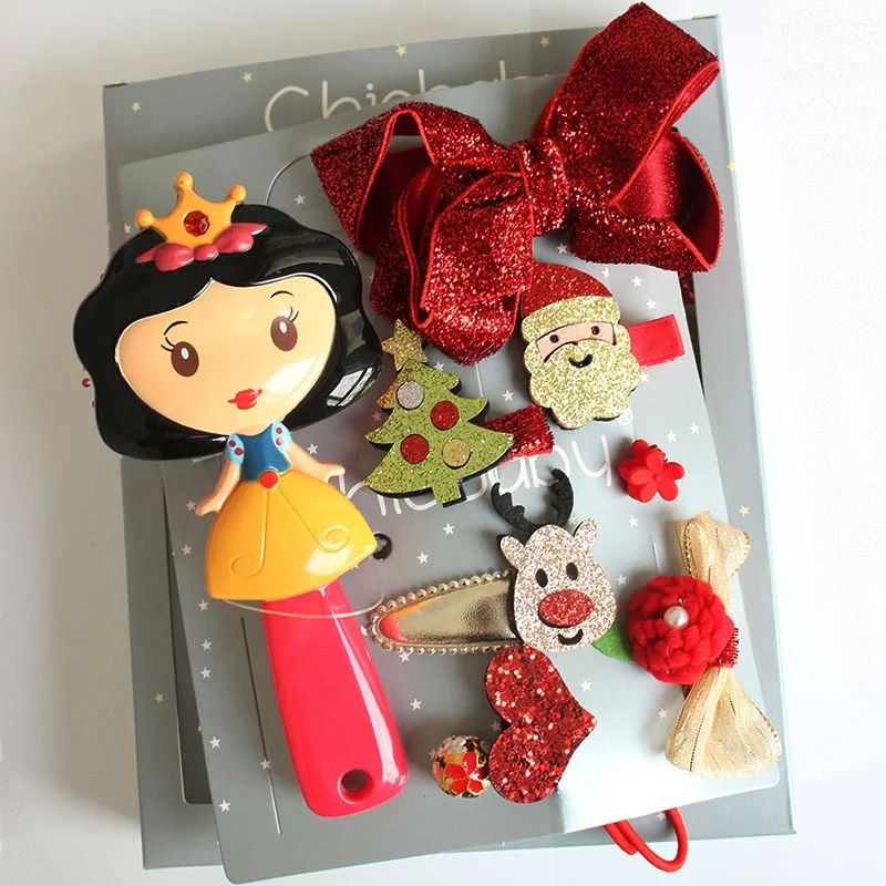 Little Princess Fairy Tale Girl Child Christmas Day Antler Hair Accessories Set Gift Box Christmas Hat Headband Headband