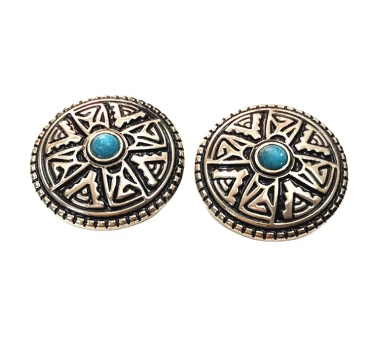 factory price turquoise conchos for leather conchos with screw