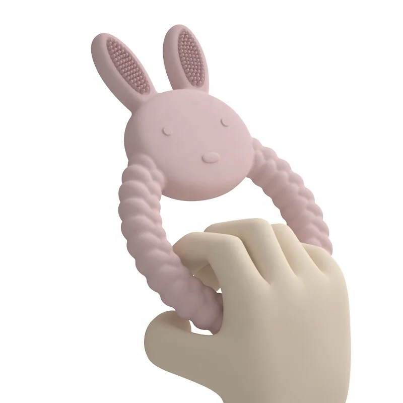 2023 hot new style wholesale shape ring animal silicone donut baby teething toy bpa free silicone teether strap baby teether