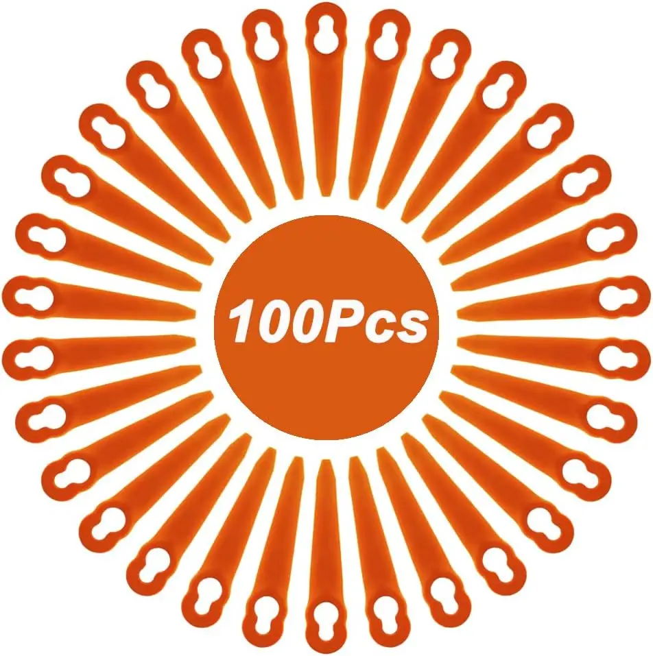 100Pcs 90mm 12*7mm Plastic Replacement Blades Compatible with SiTIHL Polycut 2-2 Polycut 3-2 Grass Trimmer