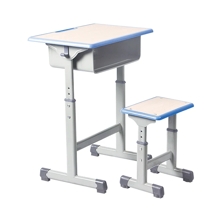 school  furniture height adjustable metal wood plastic single school desks school chairs study stool student desk and stool set