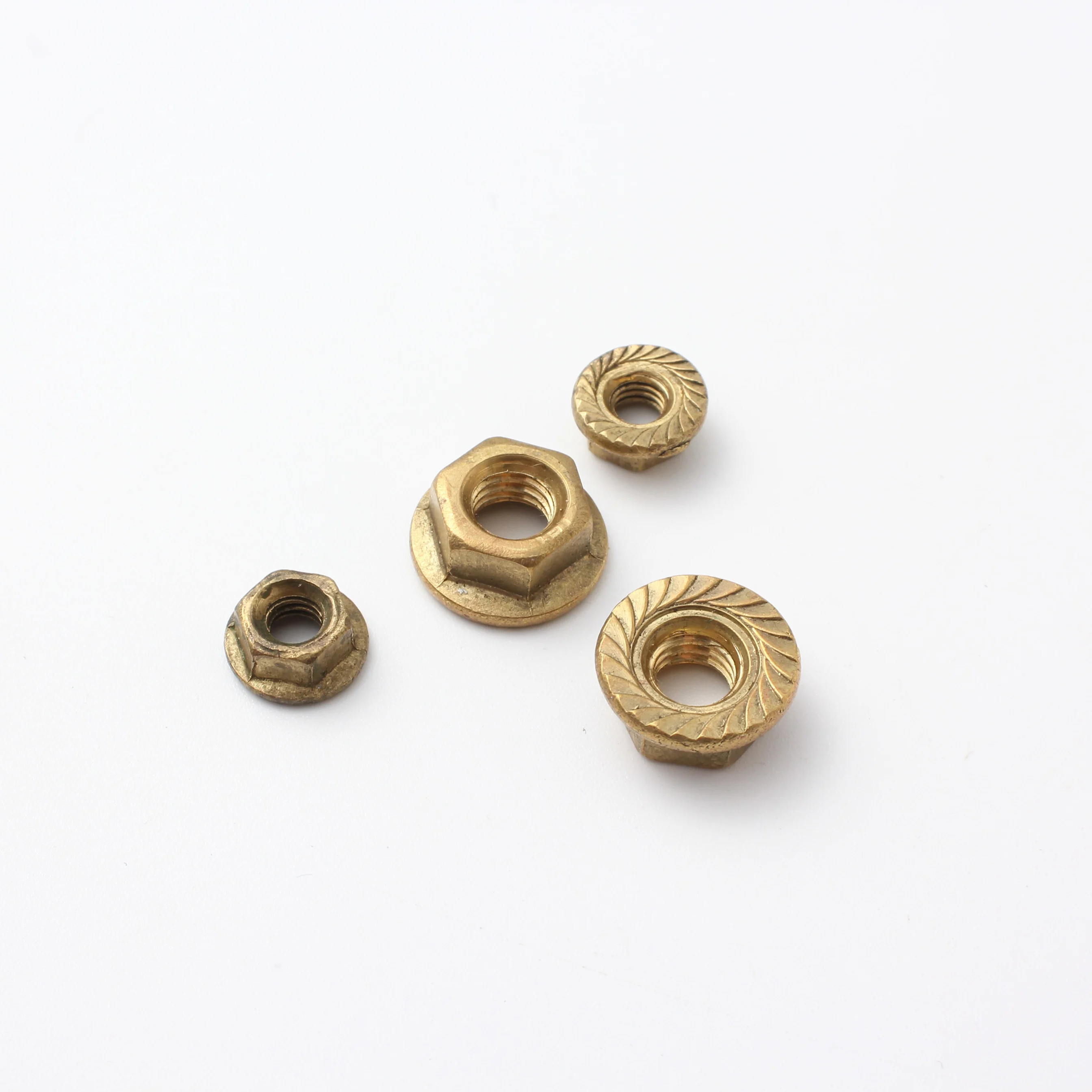 Fastener Factory Direct Supply Copper Brass DIN 6923 Hex Flange Nut With Bolt