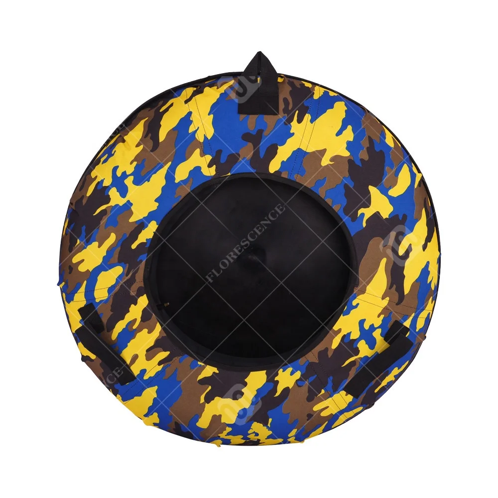 Heavy Duty Inflatable PVC Snow Sled Tube Double Large with Premium Canvas Cover for Wintertime Snow Tubing Adventures