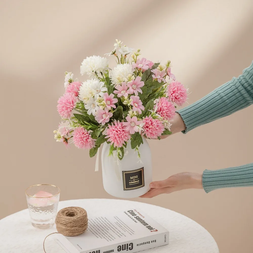 31cm Long Wedding Home Party Decorations 7-Image Oil Painting Sharp Ball Chrysanthemum INS Wind Artificial Flowers Cross-Border