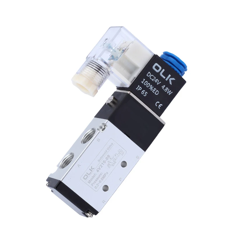4V210-06 4V210-08 5 Way 2 Position 5/2 solenoid valve Pneumatic Air DC24V Solenoid Valves