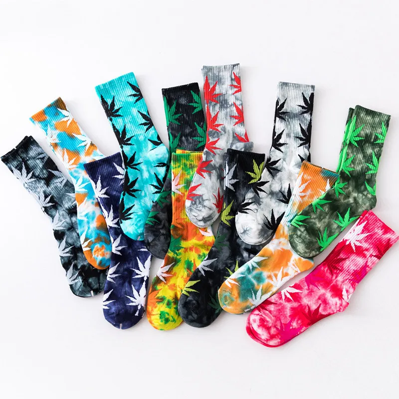 
Sports socks custom logo unisex new tie-dye socks fashion outdoor factory wholesale socks 
