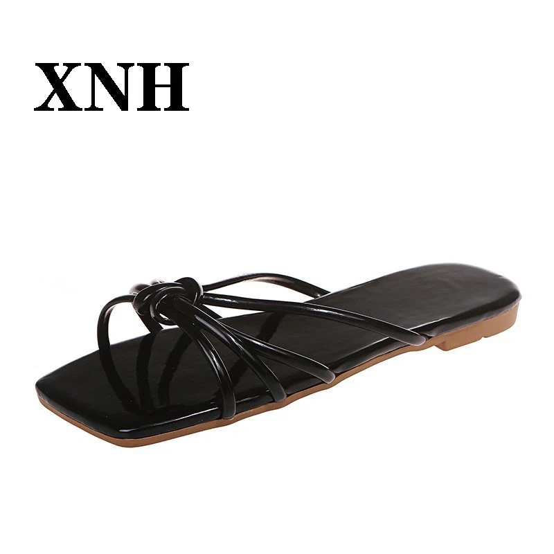 Женские шлепанцы на плоской подошве, модные шлепанцы на высоком устойчивом каблуке, лето 2021