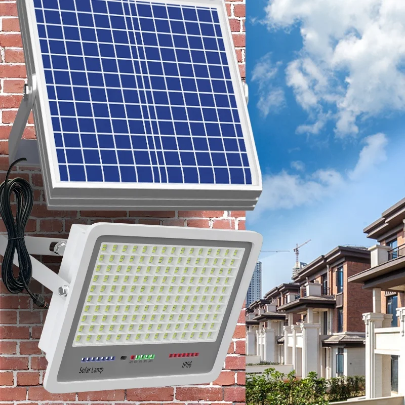 Outdoor Energy-saving 100W 200w 300w Solar Powered Led Solar Double Flood Light High Power With Remote Control