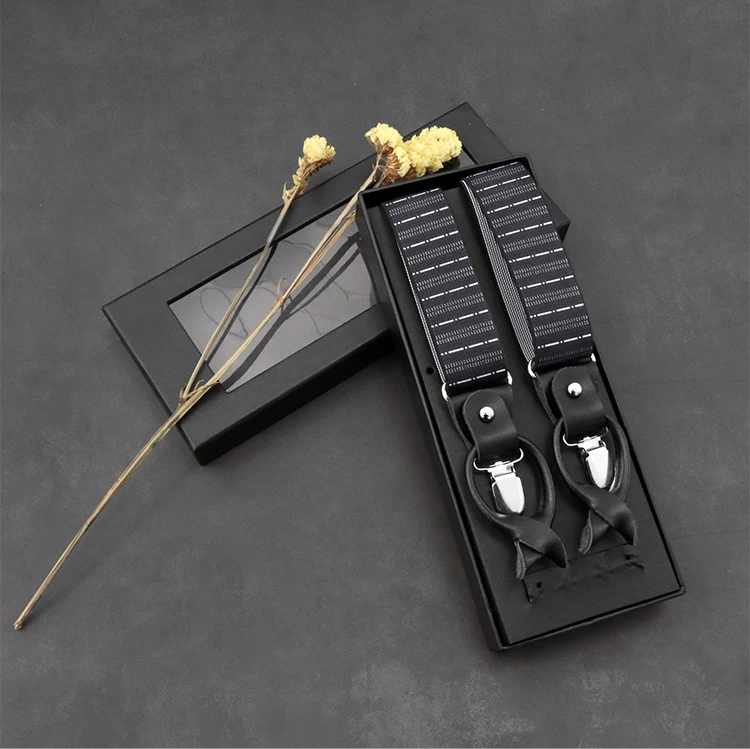 Fashionable Wide Wholesale Elastic Braces Y Belt Suspender Bretelle pour hommes with clips and leather for Men