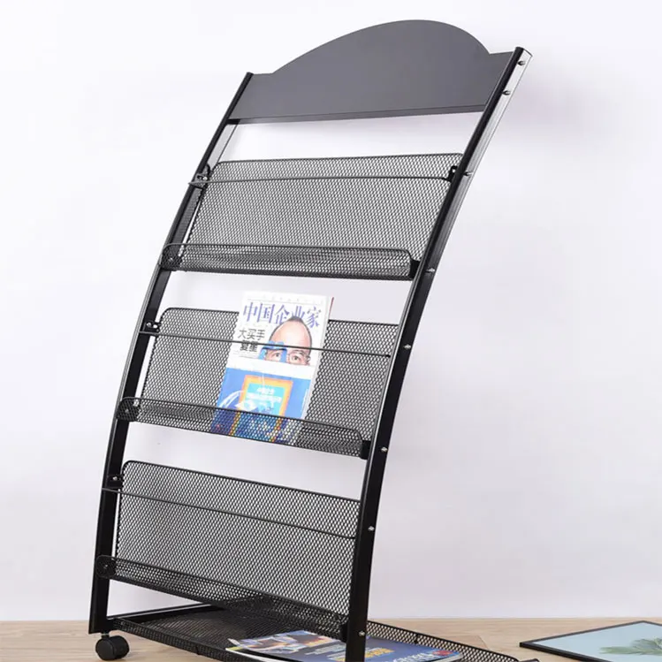 TMJ-787 OEM ODM Floor Foldable Magazine Literature Brochure Display Rack Metal Display Holder Stand
