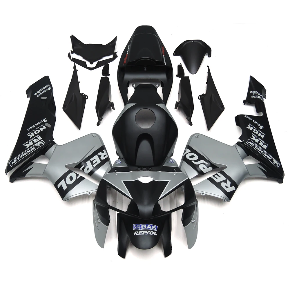 Sportfairings CBR600RR 2005 Motorcycle Fairings for Honda CBR600RR 2006 F5 05 06 Fairing Kit Matte Black Silver