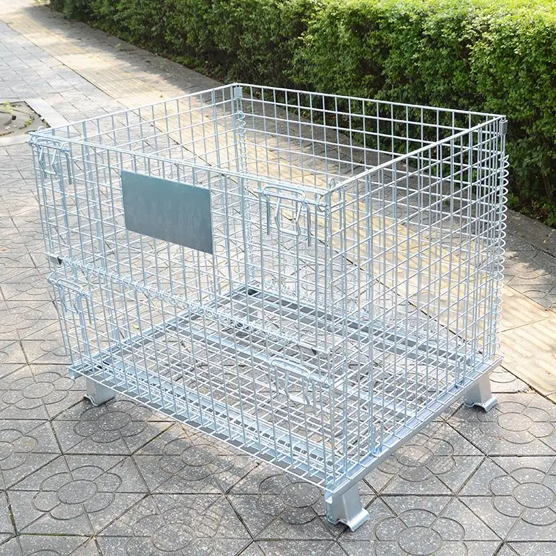 Стальной складной контейнер для поддонов жесткая контейнер из проволочной сетки