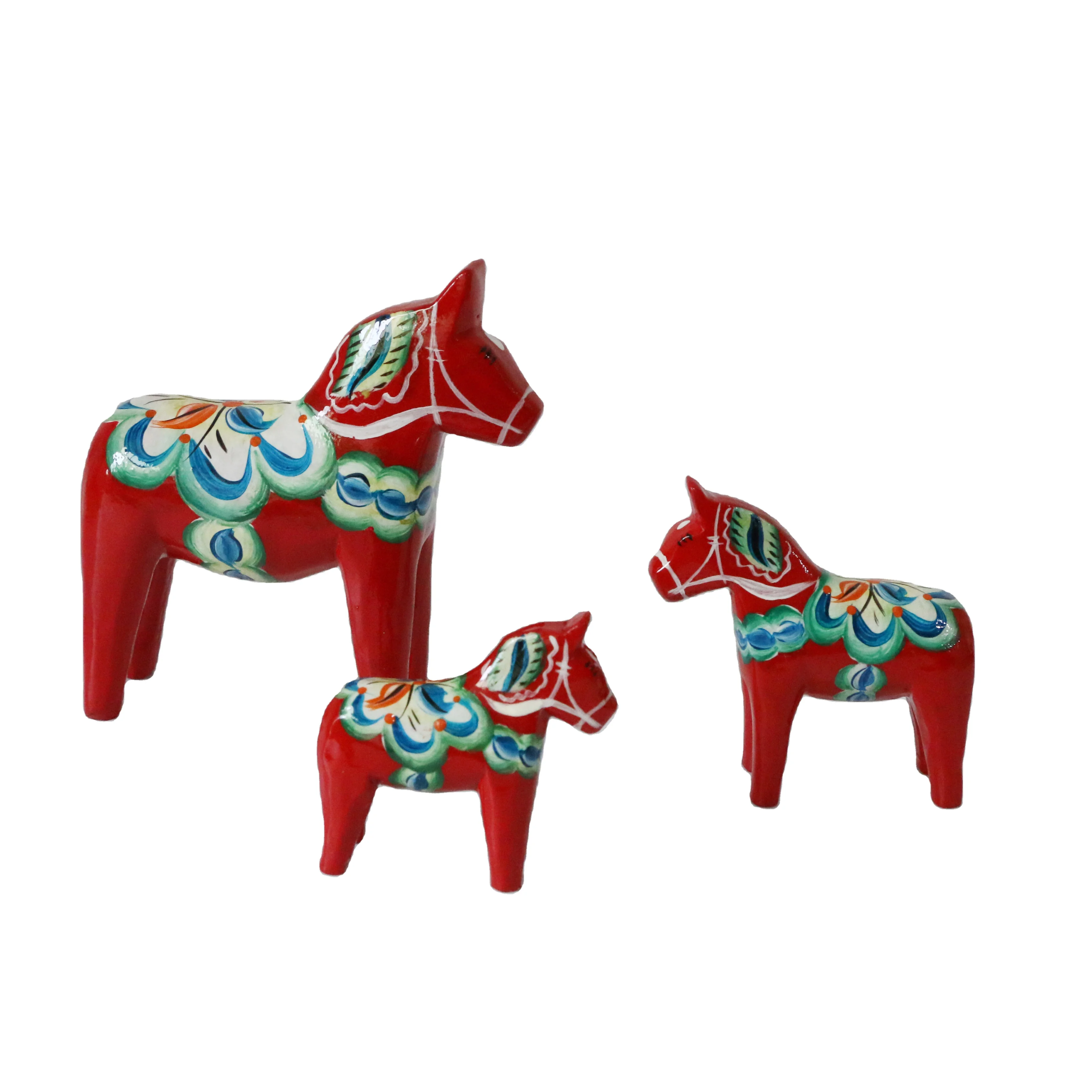 Polyresin Hand Painted Traditional Swedish Dala Horse for Sale