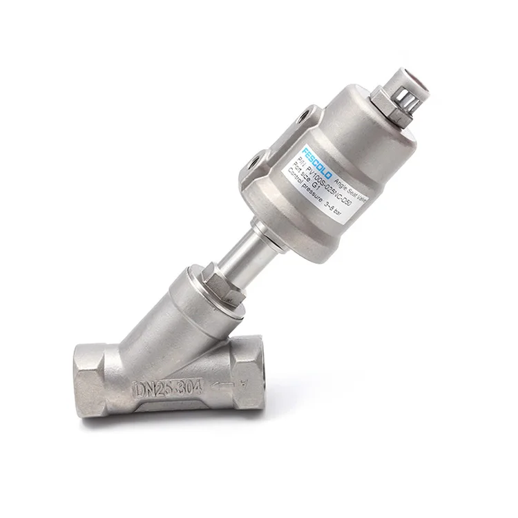 PV100S series full stainless steel high temperature resistant y-type angle seat valve