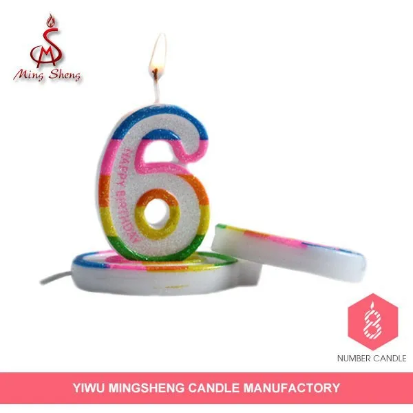 Newest popular 5-color multi-colored side number for birthday cake party number candle wholesales and supply