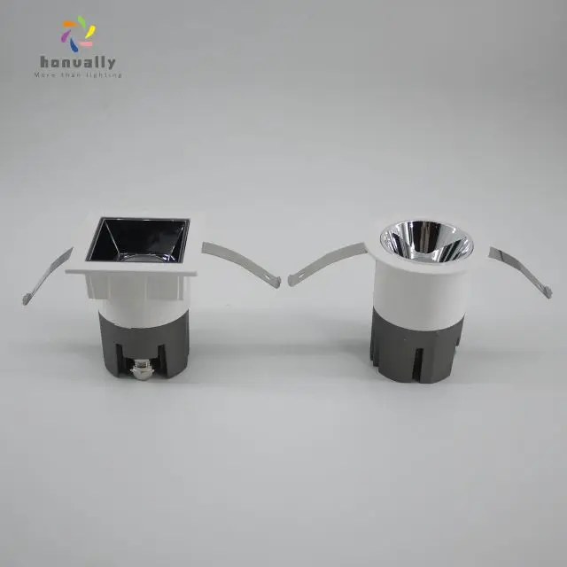 
Anti glare round square slim trim downlight led cob 83mm cutout 