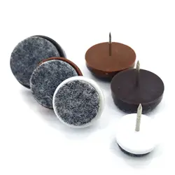 Customized Round Heavy Wooden Furniture Chair Leg Feet Pads Furniture Felt Pads with Nail on Slider Glide Felt Desk Pad