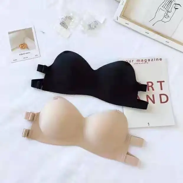 Strapless bra for women with small breasts gathered, anti-skid thin breast invisible without underwire wrap bra bra cover