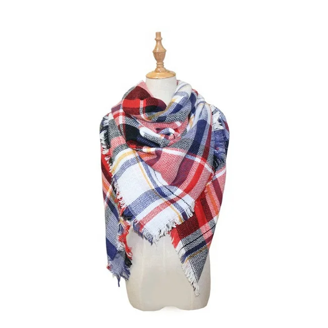 2023 Fall Winter Za Design Oversize Women Winter Acrylic Wraps Shawls Square Plaid Blanket Scarf with 330 patterns