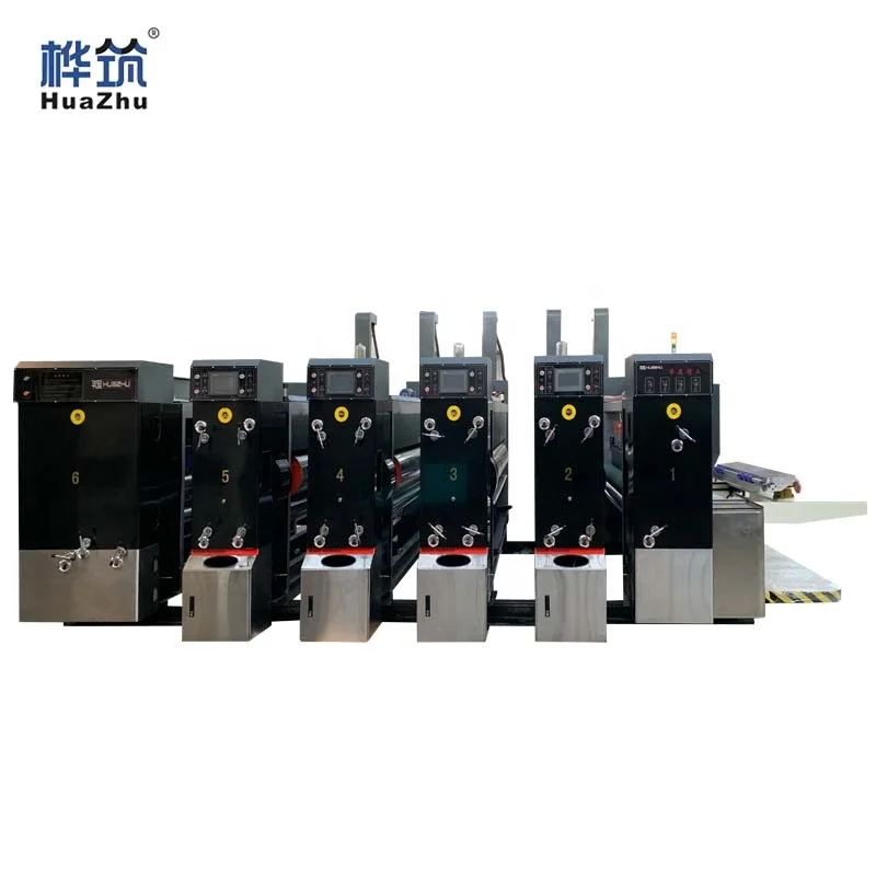 Automatic High speed Lead Edge Feeding Corrugated Carton Box Flexo Printer Slotter Die-cutter   Stripper Stacker making Machine