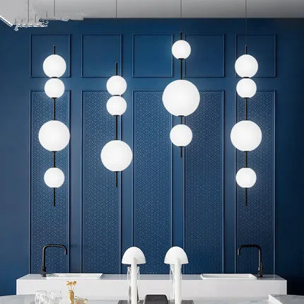 Home Decor Cafe Bar Bedroom Kitchen Round Glass Ball Hanging Lighting Fixture Italy Designer LED Pendant Chandelier