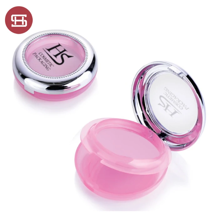 Розовый пустой прессованный пудра хайлайтер упаковка для макияжа Прозрачный многослойный компактный рассыпной пудра